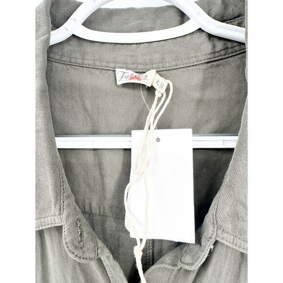 Faherty Arlie Day Long Sleeve Jumpsuit in Surplus Green Size XL - Picture 4 of 6